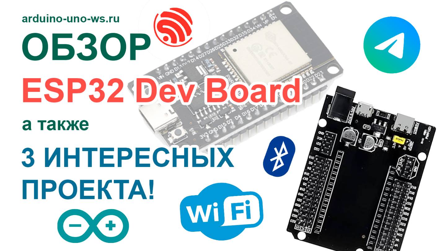 Управляем ESP32 через Telegram? ДА!!! ОБЗОР ESP32 Dev Board и ШИЛД для неё. смотреть онлайн