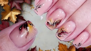 Осенний маникюр на короткий квадрат. Сама себе мастер. МК