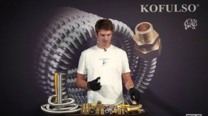 Гофрированная труба и латунные фитинги Kofulso.