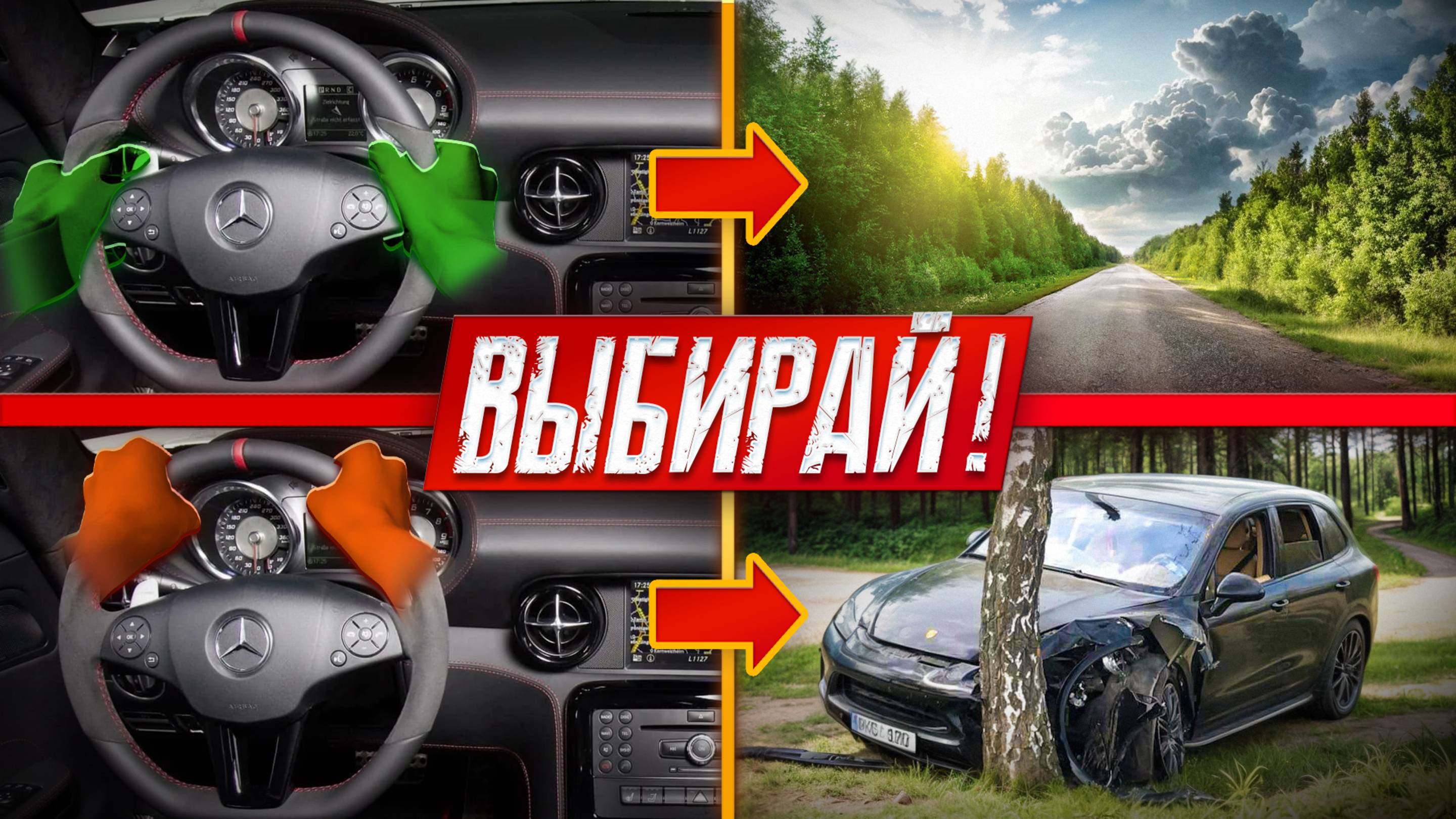 Почему руль нужно держать двумя руками. И как правильно держать? смотреть онлайн