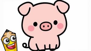 КАК НАРИСОВАТЬ КАВАЙНУЮ розовую СВИНЬЮ ЛЕГКО ДЛЯ НАЧИНАЮЩИХ 🐷