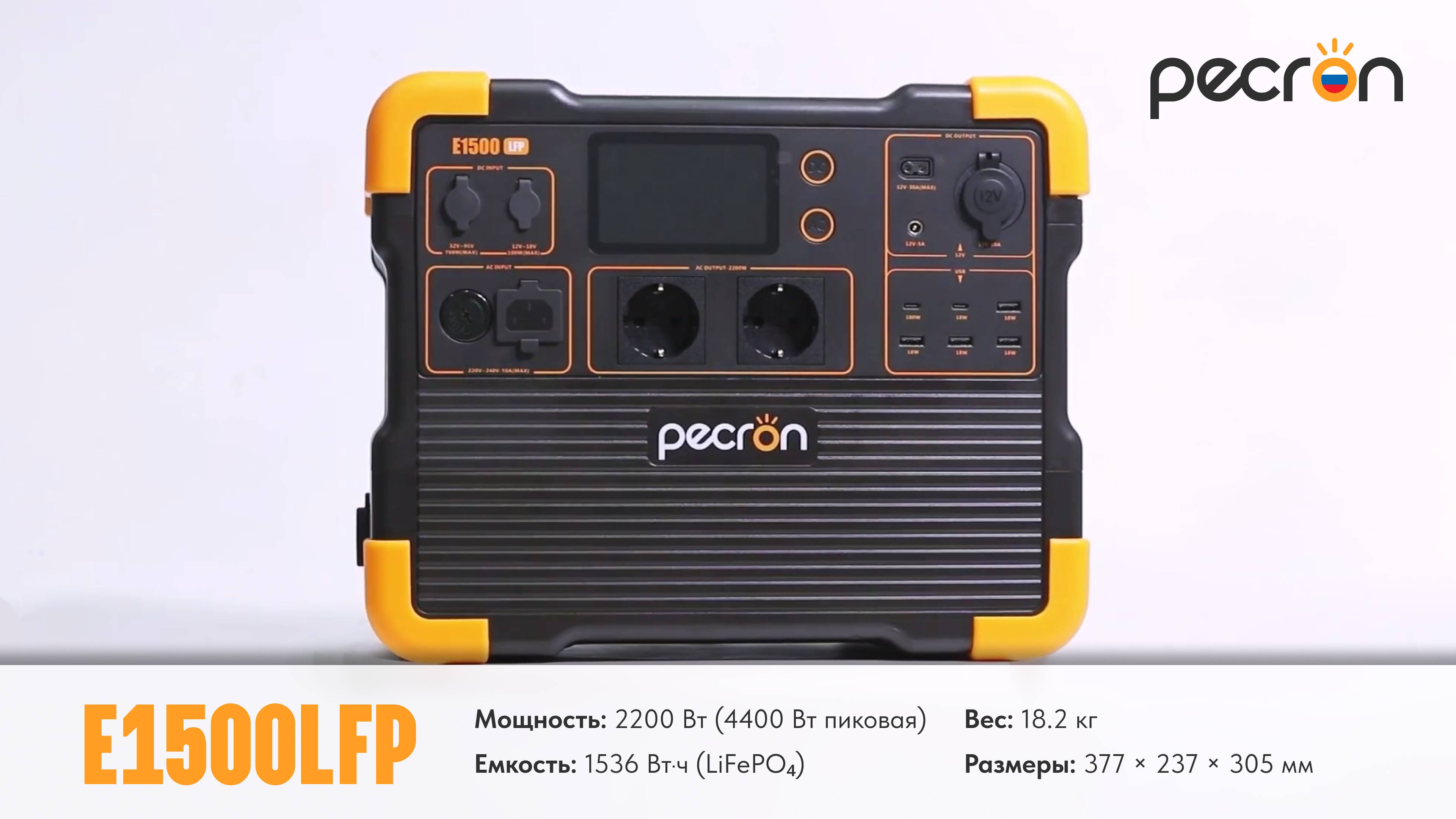 PECRON E1500LFP: 2200Вт мобильной энергии для дома и путешествий