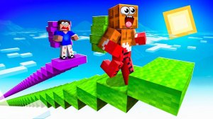 ПОСТРОЙ ЛЕСТНИЦУ И НЕ УПАДИ! ГОНКА НА ВЫЖИВАНИЕ В МАЙНКРАФТ! 😨