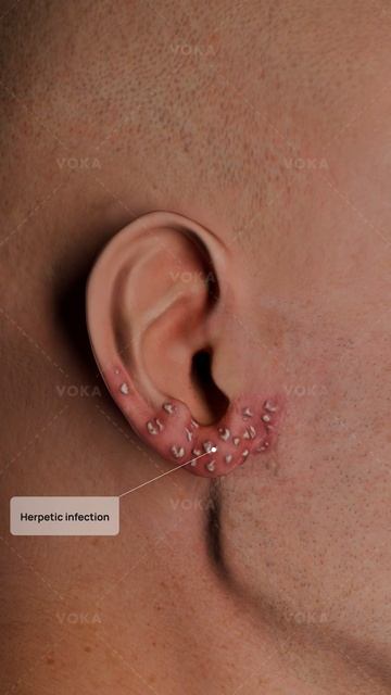 Что такое герпетическая инфекция ушной раковины? Объяснение в 3D