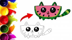 Рисуем Кот Арбуз 🍉