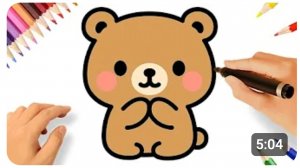 КАК НАРИСОВАТЬ ОЧЕНЬ ЛЕГКО ОБАЯТЕЛЬНОГО МИЛОГО МЕДВЕДЯ В СТИЛЕ КАВАЙИ 🧸