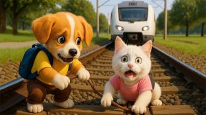 Мультики для детей. Собачка спасает котика. Котик и собачка мультик. Мультфильм