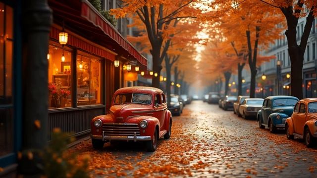 Осенний город 🍂 Атмосферные улочки и софт джаз без слов | Музыка для отдыха, работы и учебы смотреть онлайн