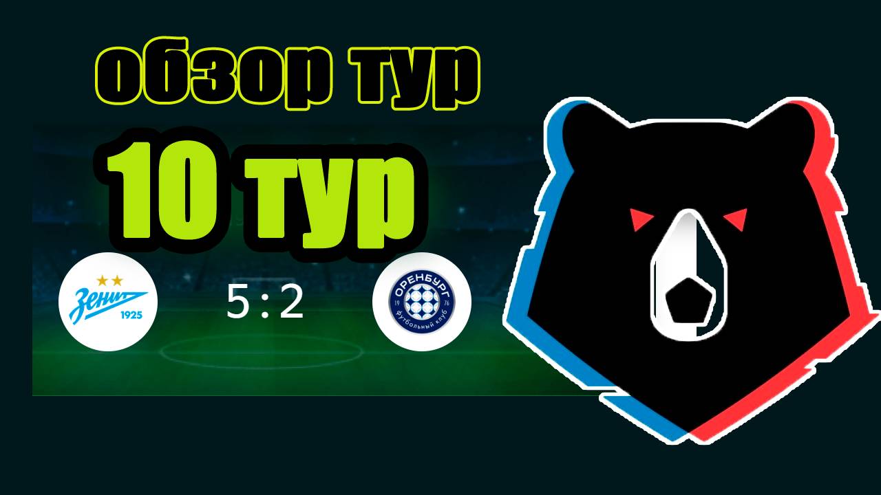 Чемпионат России. Обзор 10 тура. Таблица РПЛ. смотреть онлайн