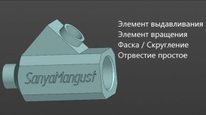 Как создать 3д модель Штуцера в КОМПАС 3D Элемент выдавливания Элемент вращения Отверстие простое