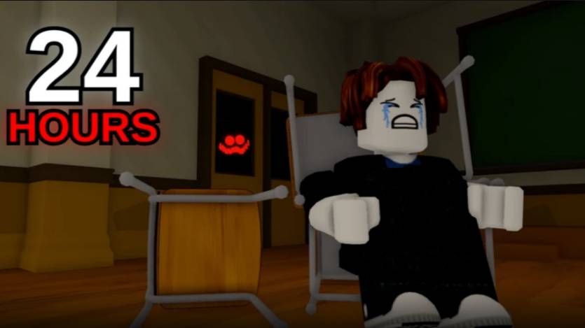 24 часа в школе с другом (Roblox)