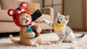 ГЛУПЫЕ КОТЯТА ПОССОРИЛИСЬ ИЗ-ЗА КОНСОЛИ И МАМА КОШЕЧКА ИЗ  МИРИТ МЕЖДУ СОБОЙ