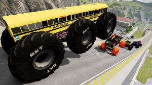 МУЛЬТИКИ ПРО МАШИНКИ 4К Эпические прыжки и столкновения на скоростном монстр-траке Beamng Drive #10