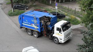 Мусоровоз МК-4554-08 на шасси КамАЗ-65115-50 (А 334 ОВ 122) (Подборка). / KAMAZ garbage truck.