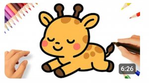 КАК НАРИСОВАТЬ МАЛЕНЬКОГО МИЛОГО ЖИРАФА ОЧЕНЬ ЛЕГКО 🦒❤️