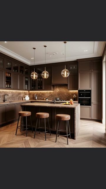 Идеальная кухня #кухнякоричневая смотреть онлайн