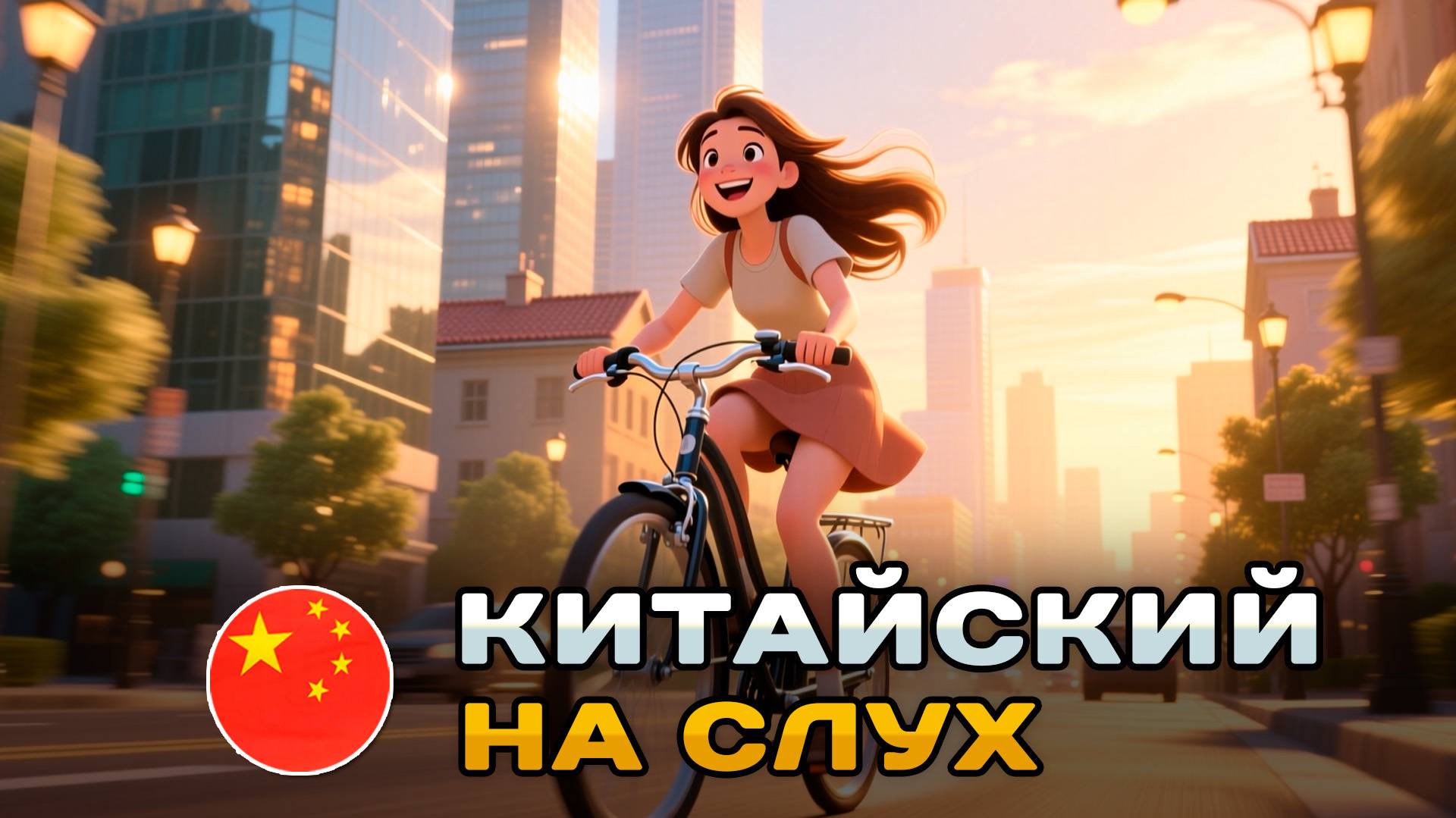 Простой рассказ на Китайском (HSK2-HSK3): Девушка и велосипед | Китайский на слух для начинающих 🎧 смотреть онлайн