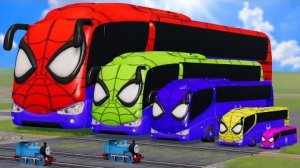 Большие и маленькие цветные автобусы, Человек-паук против поезда томаса
