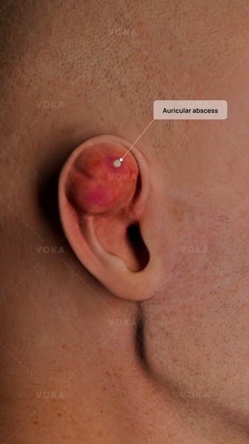 Что такое абсцесс ушной раковины и как он может повлиять на здоровье уха? Объяснение в 3D