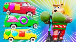 УЧИМ ЦВЕТА И ЦИФРЫ. Геометрические Фигуры: Желтый Автобус Учит Формы! 🟡 Обучающий Мультфильм