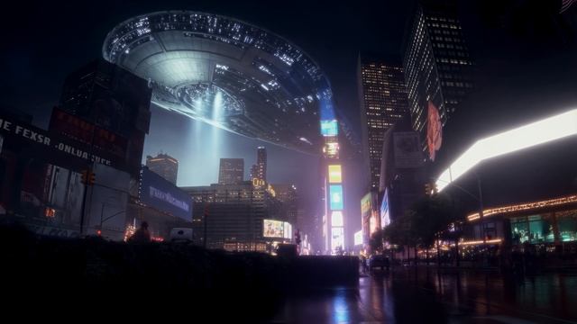 Alien Mothership Over Times Square | Cinematic Sci-Fi Loop | Vidu AI + Suno AI смотреть онлайн