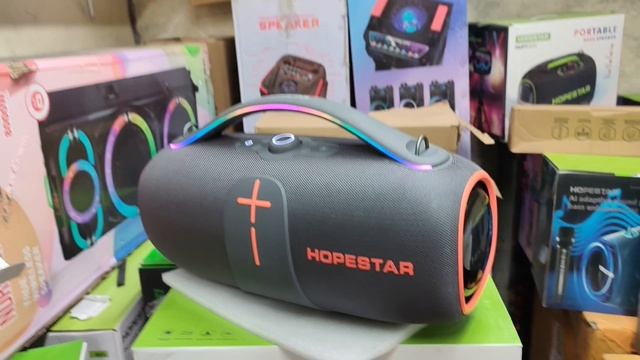 Колонка Hopestar A86 450 Ватт серая с оранжевым 🔥 Мини обзор в Рязань смотреть онлайн