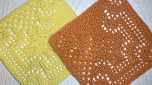 Мотив "Ажурный Листопад" Крючком | Рельефный Квадратный Мотив Пошагово Мастер Класс