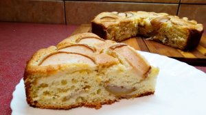 Бисквитный пирог с грушей в духовке - самый простой рецепт