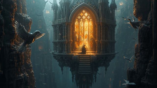 Cathedral Of Bone & Crystal  2-Hour Gothic Ambience ｜ Luminous Mechanical Birds ｜ Rainbow Light