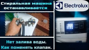SM045 стиральная машина Electrolux останавливается, не заливает воду - как заменить заливной клапан