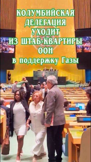 Колумбийской делегация уходит из штаб-квартиры ООН в поддержку Газы и Палестины