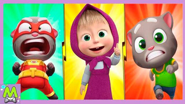 Маша и Медведь против Говорящего Тома.Попробуй Обогнать Машу.Кто Самый Быстрый смотреть онлайн