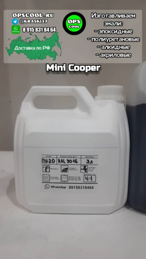 Заказ полиуретановой матовой эмали для покраски Mini Cooper смотреть онлайн