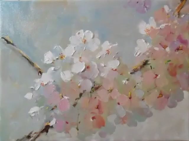 Сакура.Живопись маслом