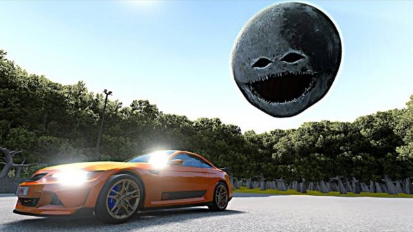 Испытание на разрушение автомобиля и превращение машины в монстра с ПРОСНУВШЕЙСЯ ЛУНОЙ BeamNG.Drive