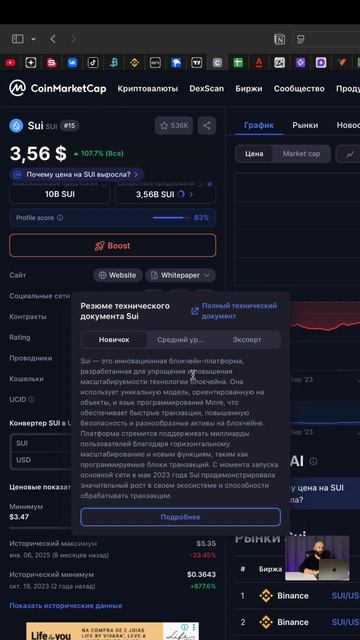 Обзор монеты SUI смотреть онлайн
