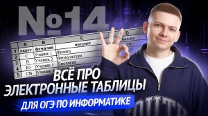 Электронные таблицы, разбор задания № 14 ОГЭ по информатике  | Умскул