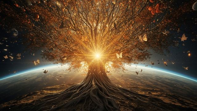 Steel-Rooted Cosmic Tree 🪐 2-Hour Dream Ambience ｜ Planet Fruit ｜ Crystal Butterflies