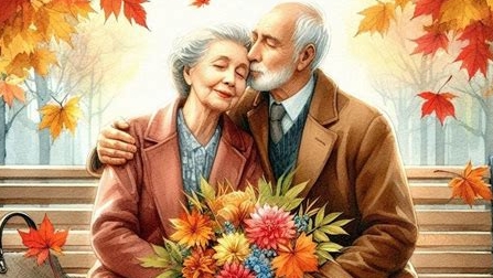 С днём пожилого человека. Музыкальная открытка поздравление. смотреть онлайн