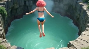 Прыжок в горячий водоем