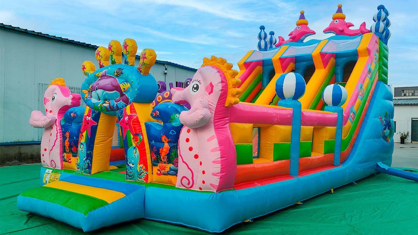 Коммерческий надувной батут «В гостях у дельфинов 3», 10x5x5 м смотреть онлайн