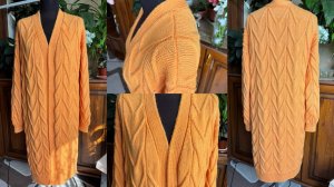 обЪяснение,как вязала кардиган МОРКОВКА