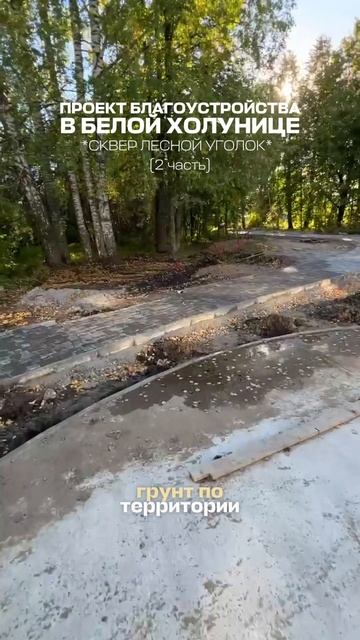 2 часть: благоустройство территорий в Белой Холунице, сквер «Лесной уголок»