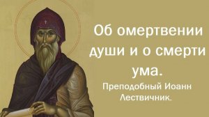 Об омертвении души и о смерти ума. Преподобный Иоанн Лествичник.