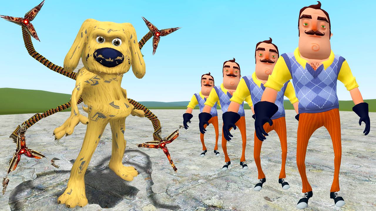 Привет сосед 2 против всех фнаф 9 аниматроников в гаррис мод! fnaf and hello neighbor 2 смотреть онлайн