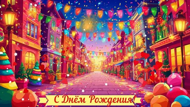 С Днём Рождения! Поздравление КРАСИВАЯ Открытка Видео смотреть онлайн