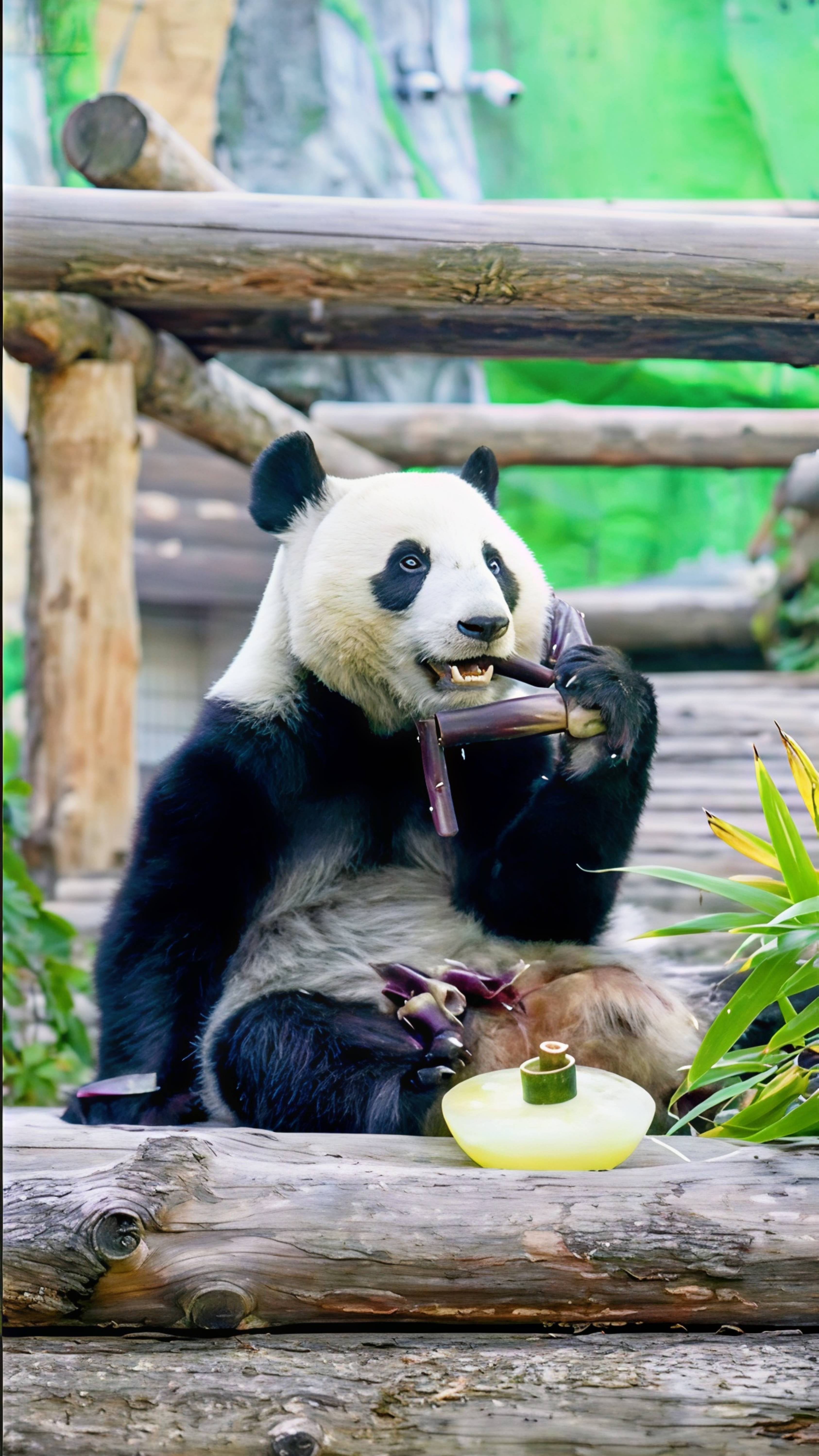 Первый детёныш большой панды, рождённый в России, получил подарок🐼🎁