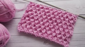 Простой узор спицами «Объемные соты» Пошагово для начинающих. knitting pattern  Урок 153