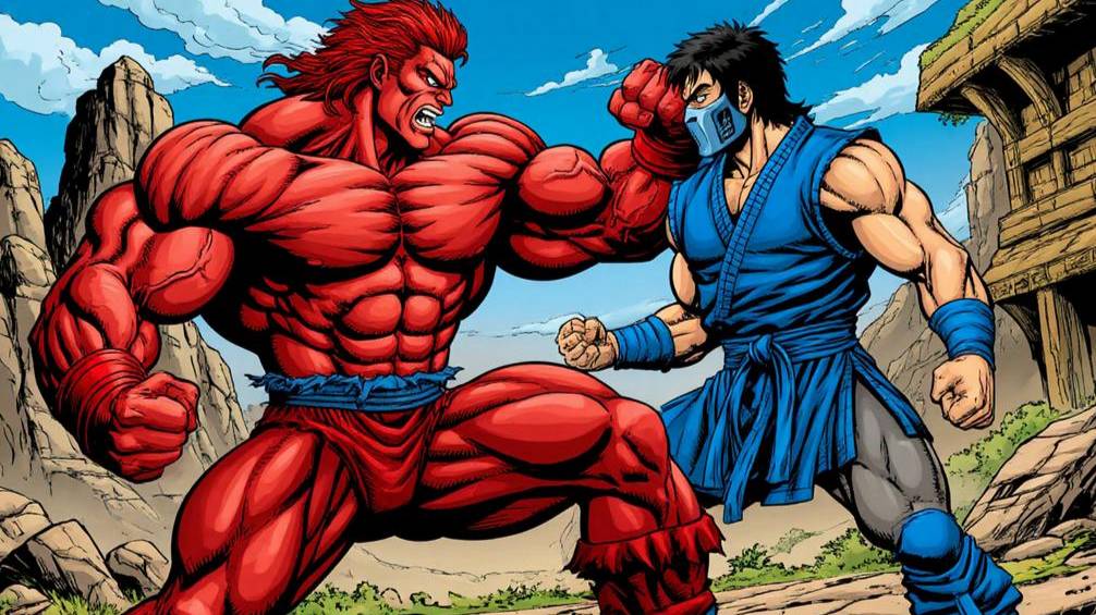 Мой Mugen - максимум слотов = 329967(33х9999) - бой Ханма Юдзиро vs всех 5