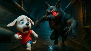 Мультики для детей. Собачка спасается от волка, мультик. Мультфильм